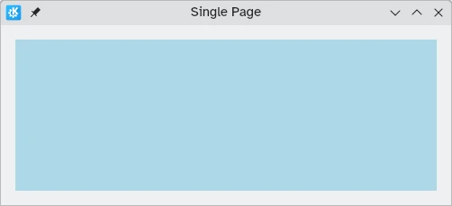 Uma única página com uma cor azul-clara para mostrar as dimensões da página