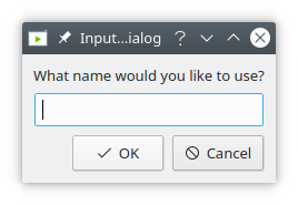 Input box dialog box