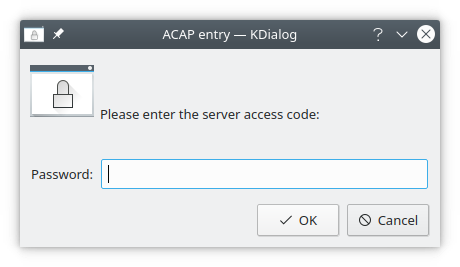 password dialog with a title