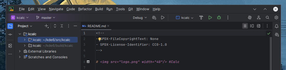 CLion window without native titlebar
