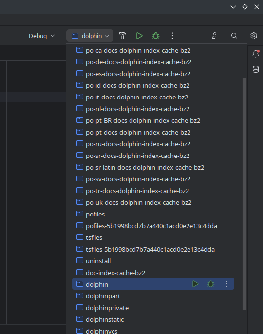 select run debug configuration