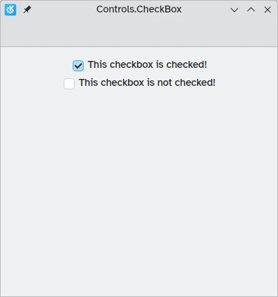 A window showing two checkboxes where more than one checkbox can be ticked at the same time