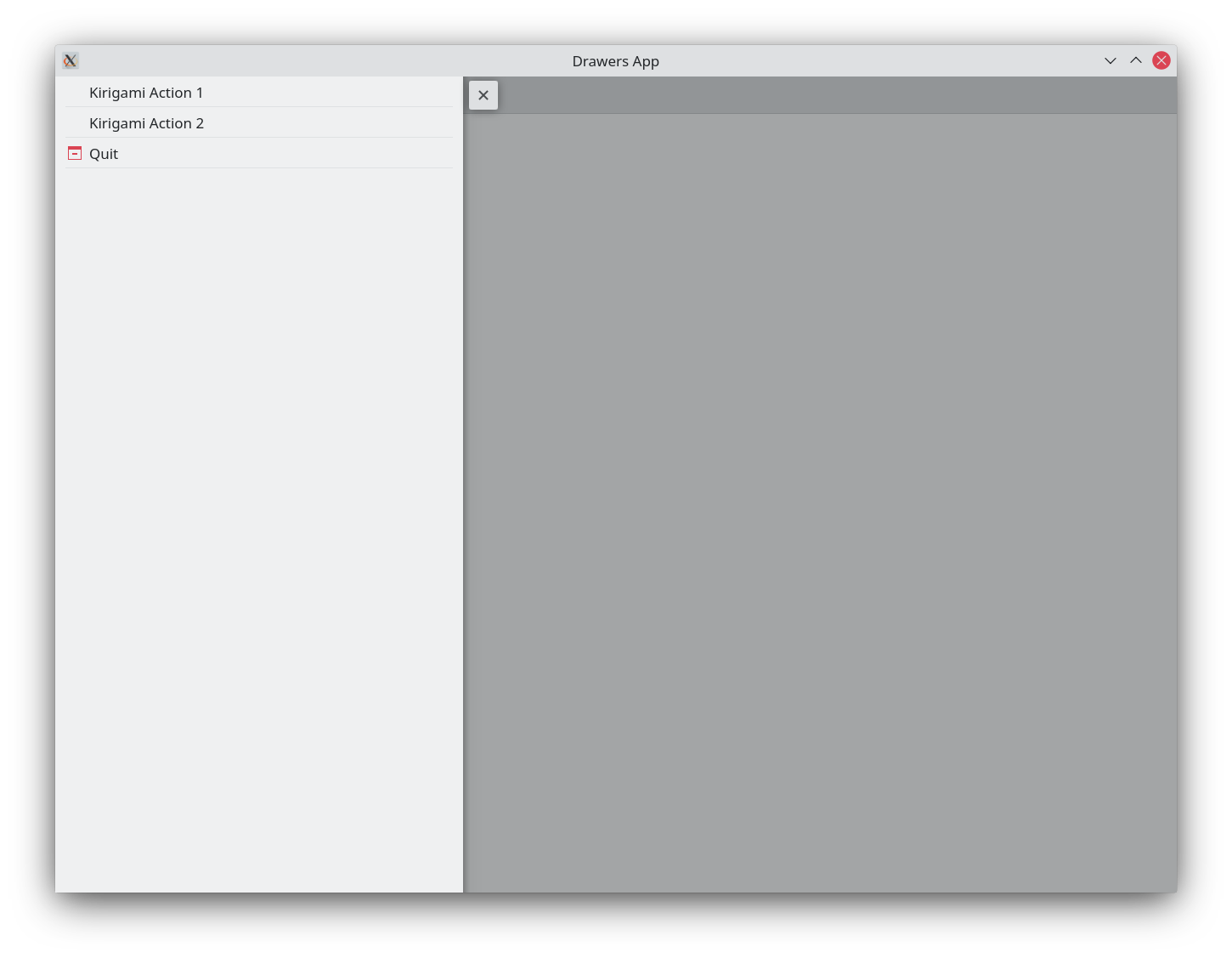 Screenshot of a global drawer in desktop mode that looks like a sidebar