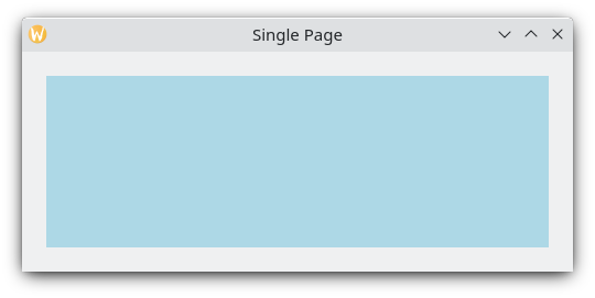Une seule page avec une couleur bleue claire pour afficher les dimensions de la page