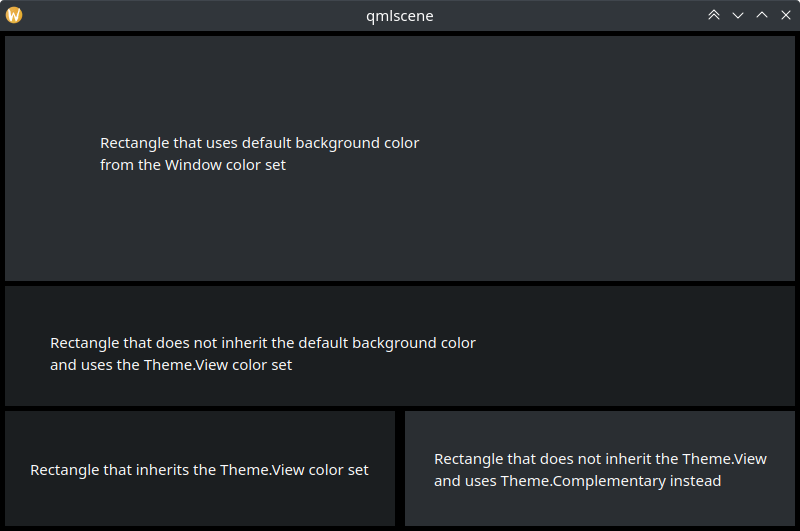 How color sets differ in Breeze Dark
