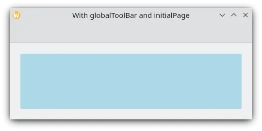 Uma única página com uma barra de ferramentas e uma cor azul-clara para mostrar as dimensões da página
