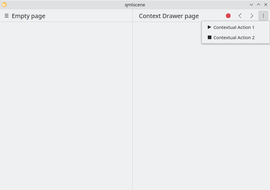 Context drawer with contextual actions hidden